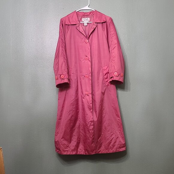 CXT Classic Women's Lightweight Rain Trench Coat Rose Pink S/P - Picture 1 of 9